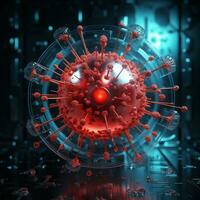 een illustratie van cel immuniteit systeem, cel virus concept kunst, ai generatief foto