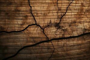 gebarsten wijnoogst hout structuur achtergrond. generatief ai foto