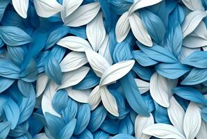 wit blauw bladeren abstract achtergrond. generatief ai foto
