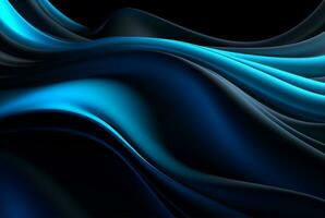 abstract blauw en zwart achtergrond. generatief ai foto