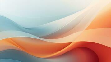 blauw en oranje abstract achtergrond met golven. generatief ai foto