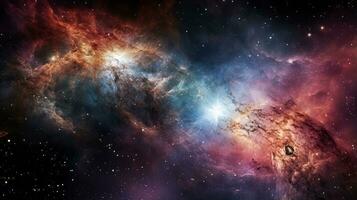 kosmisch botsing sterrenstelsels diep ruimte. generatief ai foto