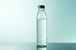 een levendig 3d water fles, alleen tegen een schoon, wit canvas ai gegenereerd foto