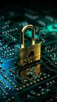 encryptie versterkt cyberbeveiliging, beveiligen gebruiker privacy verticaal mobiel behang ai gegenereerd foto