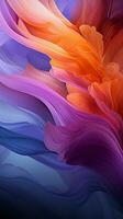 elegant wervelende kleuren componeren abstract backdrop met een zin van vloeiende vitaliteit verticaal mobiel behang ai gegenereerd foto