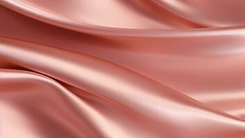 detailopname van golfde roze satijn kleding stof, abstract achtergrond. ai gegenereerd. foto