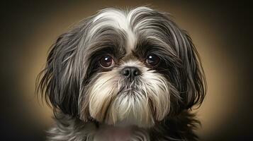 realistisch portret van shih tzu hond. ai gegenereerd foto
