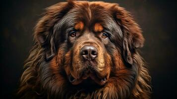 realistisch portret van Tibetaans mastiff hond. ai gegenereerd foto