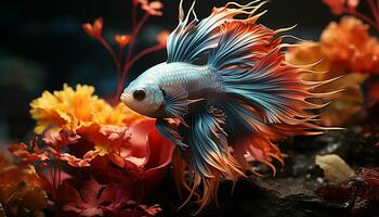 onderwater- elegantie levendig kleuren, schoonheid in natuur, aquatisch beweging gegenereerd door ai foto
