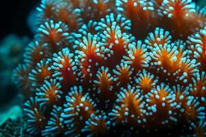 macro vastleggen van oceaan koraal middelen nemen ai gegenereerd foto