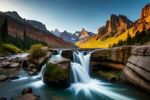 een ontzagwekkend plaats van een grafisch curiositeit , zo net zo een donder waterval of een aanstellen Ravijn. creatief hulpbron, ai gegenereerd foto