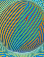 roterend bal zigzag lijn patroon, optisch illusie illustratie foto