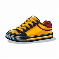 sportschoenen geïsoleerd Aan wit achtergrond. vector illustratie in tekenfilm stijl. ai gegenereerd foto