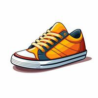 sportschoenen geïsoleerd Aan wit achtergrond. vector illustratie in tekenfilm stijl. ai gegenereerd foto