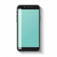 realistisch smartphone met blanco scherm geïsoleerd Aan wit achtergrond. vector illustratie. ai gegenereerd foto