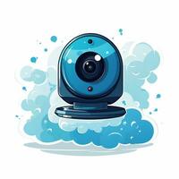 modern cctv camera illustratie van web camera vector icoon voor web ontwerp ai gegenereerd foto