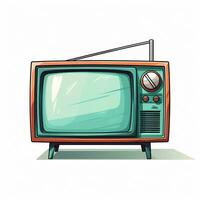 retro TV vector illustratie geïsoleerd Aan wit achtergrond. wijnoogst TV illustratie. ai gegenereerd foto