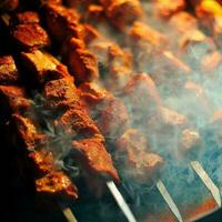 aanlokkelijk shish kebab door generatief ai foto
