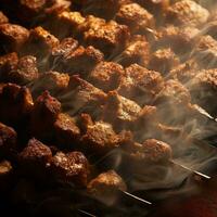 heerlijk heet pittig shish kebab generatief ai foto