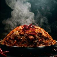 aanlokkelijk basmati biryani perfectie door ai creatie foto