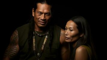 foto van een inheems paar in traditioneel kleren. generatief ai