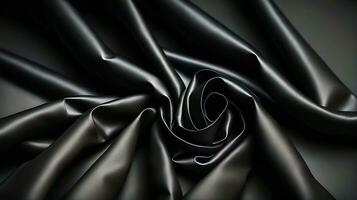 zwart luxe kleding stof achtergrond met kopiëren ruimte 3d illustratie. ai-gegenereerd foto