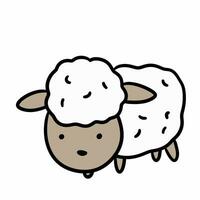 tekenfilm van een schapen Aan een wit achtergrond foto