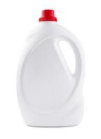 wit wasmiddel fles voor verpakking geïsoleerd Aan wit achtergrond foto