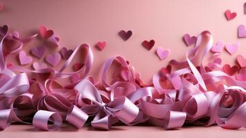 feestelijk liefde harten en linten decoraties voor Valentijnsdag dag foto