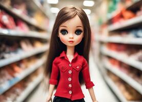 vrij Barbie pop Aan gemakkelijk achtergrond, ai generatief foto