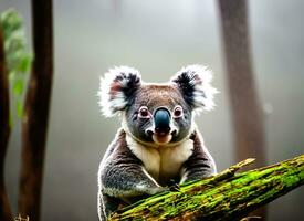 koala zittend in de midden- van de Woud foto