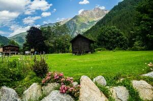 landschap van de Alpen in Frankrijk in zomer foto