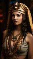 mooi vrouw Leuk vinden koningin van Egypte Cleopatra. generatief ai foto