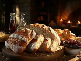 ai generatief bakkerij deegwaren heerlijk brood foto