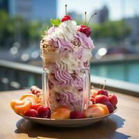 ai gegenereerd zomer drinken verkoudheid milkshake foto