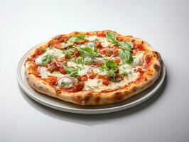 ai gegenereerd bedrieglijk Italiaans pizza Fast food foto wit achtergrond