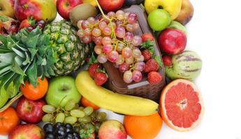 mix van vegetarisch biologisch voedsel fruit foto
