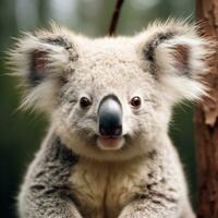 detailopname van een koala, phascolarctos cinereus, geïsoleerd Aan wit ai generatief foto