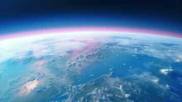 mooi visie van de planeet aarde van ruimte. 3d illustratie. ai generatief foto