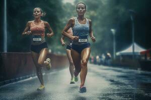 marathon Dames. genereren ai foto