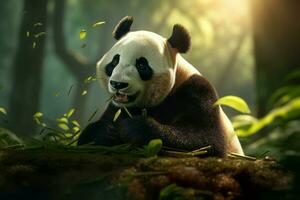 panda bamboe Woud Azië. genereren ai foto