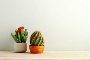 artistiek cactus mockup achtergrond. genereren ai foto