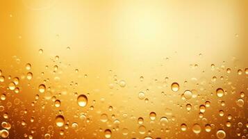 gouden bier bubbels water laten vallen achtergrond. generatief ai foto