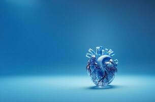 menselijk hart, medisch digitaal technologie, 3d illustratie Aan kleurrijk achtergrond. ai generatief. foto
