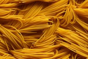 detailopname van Italiaans spaghetti pasta, top visie, naadloos patroon. generatief ai foto