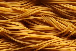 detailopname van Italiaans spaghetti pasta, top visie, naadloos patroon. generatief ai foto