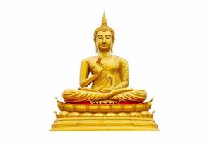 gouden boeddha op een witte achtergrond foto