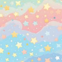pastel sterren behang met wolken en sterren. generatief ai foto