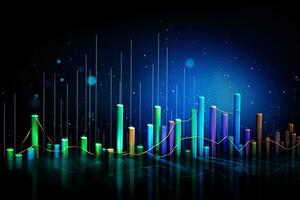abstract diagram achtergrond met kleurrijk bars en lijnen. generatief ai foto
