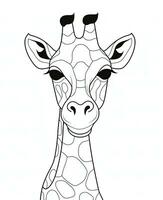 giraffe hoofd kleur bladzijde. generatief ai foto